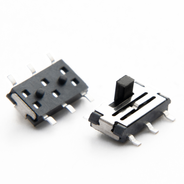 Miniature SPDT Slide Switch 12V 6 Pin Push Switch 2 Position Micro Switch Plastic Smart Thin 1.5mm 10000 Cycle