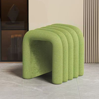 Tabouret de vanité moderne de luxe en velours moelleux, chaise longue, pouf, siège d'appoint pour chambre, salon, salle à manger, manucure