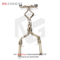 ING Tuyau d'échappement à valve électronique double mode en acier inoxydable Cat-Back à fixation directe pour Alfa Romeo Giulia Quadrifoglio 2.9T