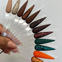 Cubierta de otoño Brillo sólido desnudo 1oz Color Polvo de brillo reflectante personalizado para arte de uñas DIY Polvo acrílico a granel de secado rápido