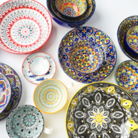 Service de table 6 pièces en porcelaine fine de haute qualité, style Bohème, compatible lave-vaisselle, écologique, cadeau d'affaires, en stock, vendu