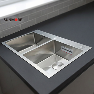 Elegant Top-Mount Double Bowl <b>Kitchen</b> <b>Sink</b> 304 Stainless Steel High Standard Directly From Vietnam Factory at Good Price - Product Image 1