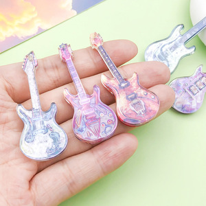 Colgante de guitarra de acrílico de doble cara, accesorio de joyería DIY para pulsera, collar, manualidades, 5 colores, mezcla y combina - Product Image 2