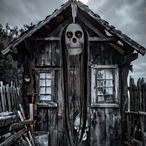 Halloween <b>Light</b> <b>Up</b> Skull Hanging Ornaments Spooky Ghost House Decor Props For Outdoor Scene Decoration - Product Image 3