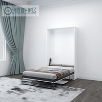 Lit escamotable moderne avec bureau intégré, cadre de lit mural 140x200, en promotion pour la maison, les hôtels et les chambres à coucher, mobilier design