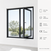 Fenêtre à battant en aluminium Meixin Orlando série 120, à rupture de pont thermique, double vitrage Low-E, insonorisée et économe en énergie pour maison