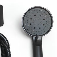 Filtre à eau moderne pour pommeau de douche noir à haute pression avec tuyau de douche de 59 pouces