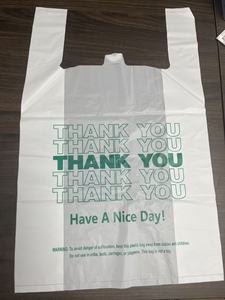 Bolsas de Compras Blancas de 12x7x21 Pulgadas, 100% Compostables, Biodegradables, de PLA PBAT, con Logotipo Personalizado, para Tiendas, Comercios y Venta al por Mayor - Product Image 3