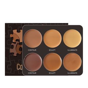 Paleta de Maquillaje de 6 Tonos para Contorno e Iluminación Facial con Textura Mate y Brillante - Product Image 1