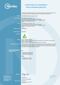 Contrôleur Triac LED 220V approuvé CE gradateur à glissière à WK-300S pieds pour lampes de table et de sol jusqu'à 150W maximisant le contrôle de l'éclairage - Product Image 6