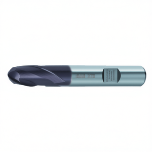 Fresa de extremo esférico TTAKE estándar HSS TA1418 con revestimiento de TiAlN, helicoidal de 30 grados, 2 filos, Italia - Product Image 2
