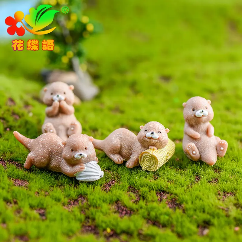 Moda fai da te fata giardino casa delle bambole Bonsai ornamento decorazioni per la casa lontre Multi stile Figurine modello animale miniatura acqua cane mestiere