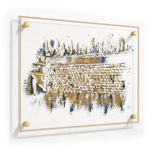 Placa de pared de acrílico personalizada con diseño de la Pared del Este y tornillos de sujeción |   Letrero Decorativo Abstracto de Lucite con Diseño de Jerusalén - Product Image 1