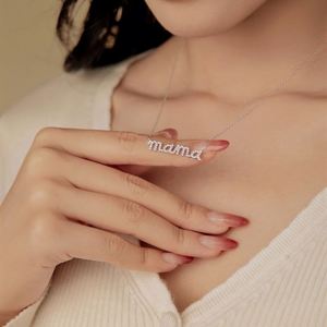 Collier pendentif Maman en argent sterling 925 avec zircon cubique 5A, bijoux tendance pour femme, cadeau pour la fête des mères - Product Image 5