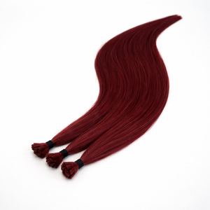 Extensiones de Cabello Liso Brasileño Borgoña de Punta Plana, Cabello Humano Remy Teñido de Una Sola Capa, Cutícula Completamente Alineada, Larga Duración - Product Image 3