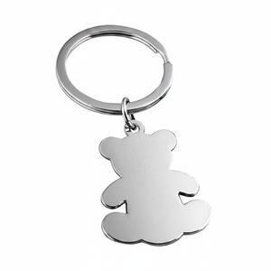 Portachiavi in Metallo a Forma di Orsacchiotto, Ciondolo Placcato Argento - Product Image 2
