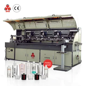 Best Selling Screen Printer CE Standard CNC LED UV 2 3 4 Color Cylindrical Oval Glass Bottle Automatic Screen Printing Machine
