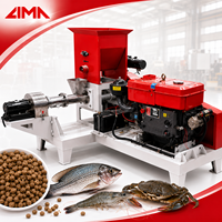 Extrudeuse d'aliments pour poissons flottants LM40 50 kg/h, alimentée au diesel, machine professionnelle de fabrication de granulés d'aliments pour poissons-chats et crevettes aquatiques