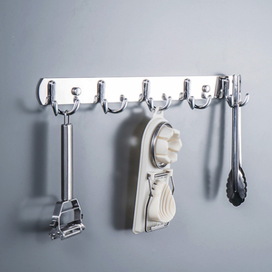 Wholesale Price <strong>Wall</strong> <strong>Mounted</strong> Polish 5 Hooks Coat Hooks Hanging Coat Metal <strong>Wall</strong> Hooks <strong>Rail</strong> - Product Image 3