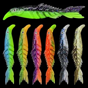 Luia appât deux couleurs os poisson noueux appât souple multi-couleur multi-taille ciseaux queue de poisson appât souple bateau de pêche en mer boîte de pêche - Product Image 1