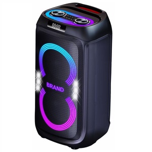 Altavoz Portátil para el Hogar de 6.5 Pulgadas, Radio DJ, Caja de Sonido para Fiestas, Karaoke, <span class=keywords><strong>Discoteca</strong></span>, con Luces Intermitentes y Ruedas - Product Image 3