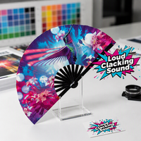 Éventail pliant en bambou de 13 pouces avec logo personnalisé, éventail à main personnalisé en gros pour mariages, raves, événements promotionnels