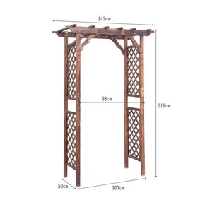 Patio de jardín al aire libre y patio trasero de fácil montaje arcos de madera maciza, glorietas, pérgolas y puente con Banco - Product Image 4