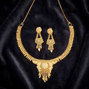 Wholesale 14K 18K 24K Gold Filled Traditional Design Jewelry Set Brass Forming Short Necklaces Set Fashion Jewelry Oro Joyeria - Product Image 1