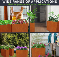 Jardinières d'extérieur en acier Corten, bac à fleurs en acier, finition rouille, durable pour la culture de légumes en extérieur
