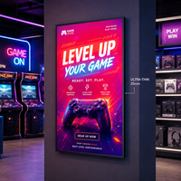 Boîte à lumière décorative personnalisée avec cadre fin en verre trempé pour l'affichage en magasin de jeux d'arcade - Fabricant