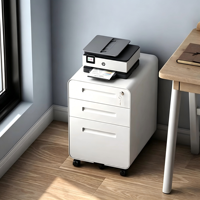 Meuble de rangement mobile en métal à 2/3 tiroirs pour bureau et hôpital, avec roulettes et serrure
