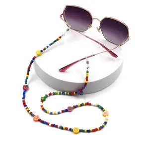 Collier de perles de verre pour les yeux Chaînes de lunettes de soleil de lecture Lunettes perlées colorées Cordon Masque Collier Chaîne de suspension