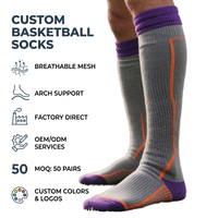 Chaussettes de sport montantes pour le basketball, respirantes, avec coussinets en tissu éponge, personnalisables avec logo, de haute qualité, pour l'entraînement, fabrication OEM