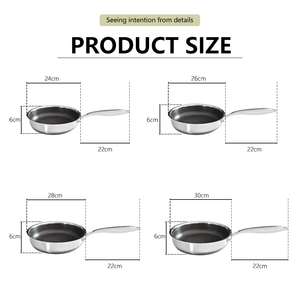Sartén antiadherente contemporánea YITIAN de acero inoxidable con revestimiento grabado a base de PTFE, de fondo plano, 26 cm, con tapa, <span class=keywords><strong>para</strong></span> cocinar. - Product Image 2