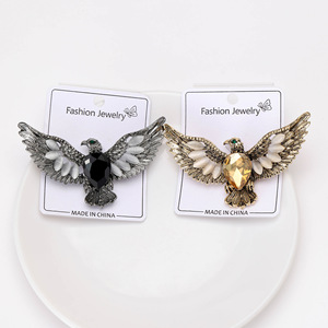 Prix usine personnalisé hommes femmes broche bijoux cristal Animal broche strass rétro grand aigle broche broche - Product Image 2