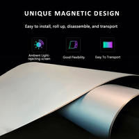 Écran de projection HEYU 80 pouces Fresnel ALR magnétique enroulable 16:9 en PET pour projecteur UST et téléviseur laser Tri-Chroma