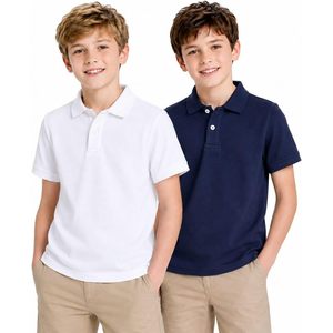Camisetas Polo para Niños, Mezcla de Algodón, Manga Corta, Color Sólido, Uniformes Escolares, Transpirables, Tela Oxford - Product Image 6