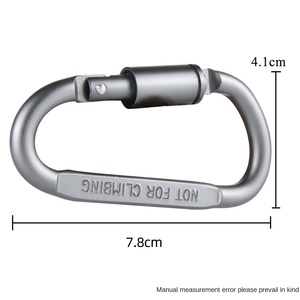 Mosqueton en alliage d'aluminium <span class=keywords><strong>de</strong></span> qualité, forme en D, crochet rapide, boucle épaisse, forme en D - Product Image 1