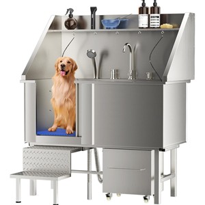 Baño universal redondo de lujo <span class=keywords><strong>para</strong></span> mascotas de acero inoxidable antideslizante <span class=keywords><strong>para</strong></span> <span class=keywords><strong>perros</strong></span> - Product Image 1