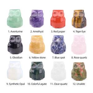 Nouvelle arrivée en gros cristal naturel puissance de guérison <span class=keywords><strong>pierre</strong></span> sculptée obsidienne noire Quartz Rose améthyste <span class=keywords><strong>pierre</strong></span> précieuse hibou pour la décoration - Product Image 4