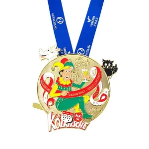 신상품 다채로운 축하 축제 맞춤형 디자인 에나멜 로고 메탈 골드 어워드 기념품 메달