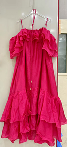AELESEEN, diseñador de moda, vestido irregular de verano para mujer, tirantes finos, volantes, azul sólido, rosa, rojo, marrón, negro, <span class=keywords><strong>capas</strong></span> sueltas - Product Image 6
