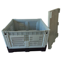 Caisse à fruits en plastique pliable avec couvercle, grande capacité, 4 voies d'entrée, 1210