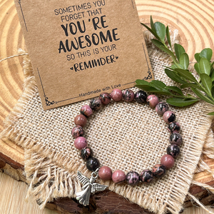 Handmade Boho rhodonite Đen Vòng đeo tay tinh thần đồ trang sức cho thiền người giám hộ thiên thần món quà quyến rũ cho thiền những người đam mê - Product Image 3