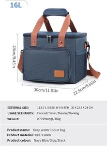 Tactical Insulated Polyester Cloth <b>Lunch</b> <b>Bag</b> Adjustable <b>Shoulder</b> <b>Strap</b> Large Capacity Aluminum Foil Lining | Leakproof for - Product Image 2