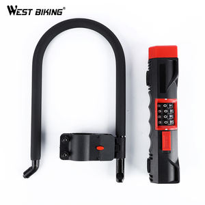WEST BIKING Serrure en U à code numérique sécurisée antivol <span class=keywords><strong>pour</strong></span> <span class=keywords><strong>VTT</strong></span>, vélo de route, vélo électrique, serrure en U <span class=keywords><strong>pour</strong></span> cycles, serrure de sécurité en acier - Product Image 3