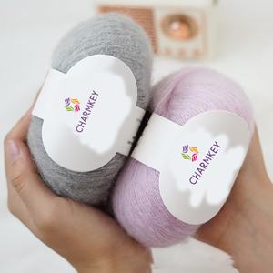 Charmkey, venta al por mayor, hilos de Mohair suaves, grosor medio, tejido a mano, ganchillo, gran oferta, hilos mezclados de <span class=keywords><strong>Mohai</strong></span> para suéter - Product Image 6