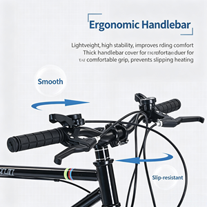 Bicicleta de Carretera para Hombre y Mujer, Super Rápida, con Frenos de Disco, Neumáticos Sólidos, Color Rojo, Horquilla de Acero, Velocidad Variable - Product Image 4
