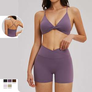 Ensembles <span class=keywords><strong>de</strong></span> sport sans manches multicolores grande taille pour femmes, comprenant un soutien-gorge et un short légers <span class=keywords><strong>de</strong></span> qualité supérieure, pour le <span class=keywords><strong>tennis</strong></span> <span class=keywords><strong>de</strong></span> table et l'entraînement - Product Image 1