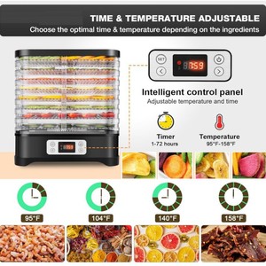 Máquina deshidratadora de alimentos con 5 bandejas apilables, Digital temporizador, Control de temperatura, secador eléctrico desigual para frutas, carnes, golosinas para perros - Product Image 3